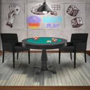 Ver imagem 7 de Mesa de Jogos Carteado Victoria Redonda Tampo Reversível Preto com 2 Cadeiras Vicenza Suede Preto Fo