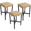 Ver imagem 1 de Kit 03 Banquetas Baixa Bar Cozinha Sala de Jantar Preto Stella L02 Couríssimo Fendi - Lyam Decor