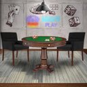 Ver imagem 7 de Mesa de Jogos Carteado Victoria Redonda Tampo Reversível Imbuia com Kit 2 Cadeiras Vicenza Suede Pre