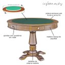 Ver imagem 2 de Mesa de Jogos Carteado Victoria Redonda Tampo Reversível Amêndoa com Kit 4 Cadeiras Liverpool Pu