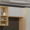 Ver imagem 5 de Armário Aéreo Geladeira 80 Cm 2 Portas Aurora Cinza Cristal Pet