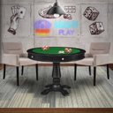 Ver imagem 7 de Mesa de Jogos Carteado Victoria Redonda Tampo Reversível Preto com Kit 2 Cadeiras Vicenza Suede Nude
