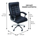 Ver imagem 4 de Cadeira Presidente Office Oslo Rodízio com Molas Café