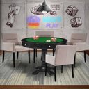 Ver imagem 7 de Mesa de Jogos Carteado Victoria Redonda Tampo Reversível Preto com Kit 4 Cadeiras Vicenza Suede Nude