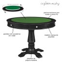 Ver imagem 2 de Mesa de Jogos Carteado Victoria Redonda Tampo Reversível Preto com Kit 4 Cadeiras Vicenza Suede Nude