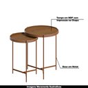 Ver imagem 3 de Conjunto Mesa Lateral Nezuko Base Cobre Tampo Freijó - Gran Belo