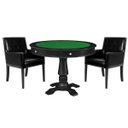 Ver imagem 1 de Mesa de Jogos Carteado Victoria Redonda Tampo Reversível Preto com Kit 2 Cadeiras Liverpool Pu