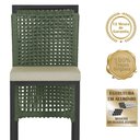 Ver imagem 5 de Mesa Bistrô e 4 Banquetas Roma Preta, Corda Estofado 7 Trama Verde