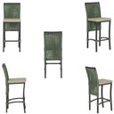 Ver imagem 4 de Mesa Bistrô e 4 Banquetas Roma Preta, Corda Estofado 7 Trama Verde