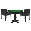 Ver imagem 1 de Mesa de Jogos Carteado Victoria Redonda Tampo Reversível Preto com Kit 2 Cadeiras Vicenza Suede Pret