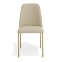 Ver imagem 4 de Kit 02 Cadeiras Sala de Jantar Lior com Encosto Estofado Base Dourada Linho Bege - Desk Design