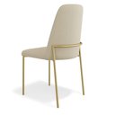 Ver imagem 6 de Kit 02 Cadeiras Sala de Jantar Lior com Encosto Estofado Base Dourada Linho Bege - Desk Design