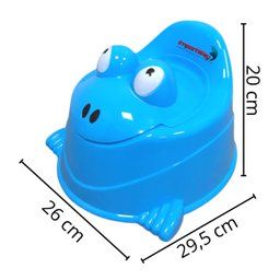 Troninho Penico Infantil com Tampa Sapinho Bichinho Menino Azul Importway Bw-183 AZ - 2
