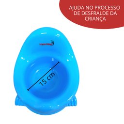 Troninho Penico Infantil com Tampa Sapinho Bichinho Menino Azul Importway Bw-183 AZ - 3