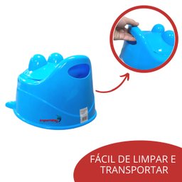 Troninho Penico Infantil com Tampa Sapinho Bichinho Menino Azul Importway Bw-183 AZ - 4