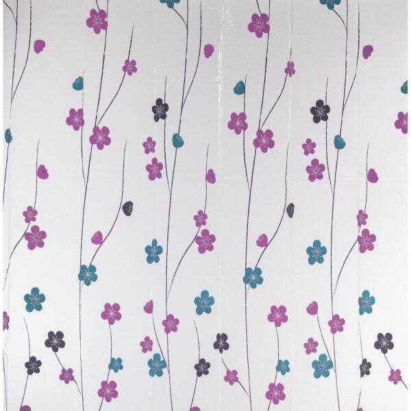 Cortina Box PVC Flores Colorful Bella Casa 198cmx180cm - 1