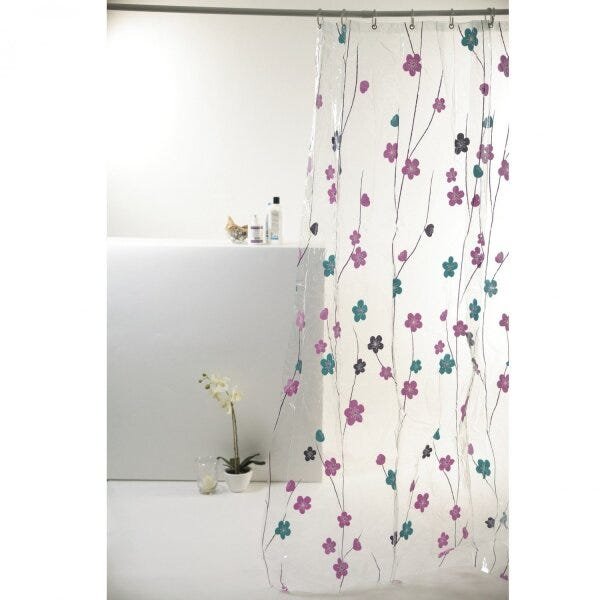 Cortina Box PVC Flores Colorful Bella Casa 198cmx180cm - 2