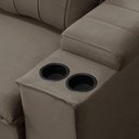 Ver imagem 6 de Sofá 3 Lugares Retrátil Reclinável para Sala 205cm Malfati F04 Veludo Marrom Claro - Lyam Decor