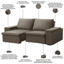 Ver imagem 4 de Sofá 3 Lugares Retrátil Reclinável para Sala 205cm Malfati F04 Veludo Marrom Claro - Lyam Decor