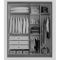 Guarda Roupa Solteiro 4 Portas 3 Gavetas - Moderni -Branco - 3 Guarda Roupa Solteiro 4 Portas 3 Gavetas - Moderni -Branco - 3