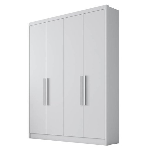 Guarda Roupa Solteiro 4 Portas 3 Gavetas - Moderni -Branco
