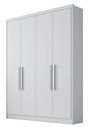 Ver imagem 1 de Guarda Roupa Solteiro 4 Portas 3 Gavetas - Moderni -Branco