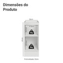 Ver imagem 2 de Balcão de Cozinha 35 cm 1 Porta (sem Tampo) Branco/Cinza Lux Madesa