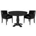 Ver imagem 1 de Mesa de Jogos Carteado Redonda Victoria Tampo Reversível Preto com Kit 2 Cadeiras Liverpool Pu