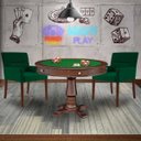 Ver imagem 7 de Mesa de Jogos Carteado Victoria Redonda Tampo Reversível Imbuia com Kit 2 Cadeiras Vicenza Suede Ver