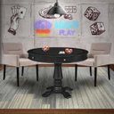 Ver imagem 7 de Mesa de Jogos Carteado Redonda Victoria Tampo Reversível Preto com Kit 2 Cadeiras Vicenza Suede Nude