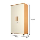 Ver imagem 4 de Kit 2 Armários Organizadores Multiuso Ouro 2 Portas Amêndoa Off White para Organização