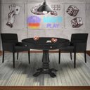 Ver imagem 7 de Mesa de Jogos Carteado Redonda Victoria Tampo Reversível Preto com Kit 2 Cadeiras Vicenza Suede Pret