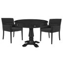 Ver imagem 1 de Mesa de Jogos Carteado Redonda Victoria Tampo Reversível Preto com Kit 2 Cadeiras Vicenza Suede Pret