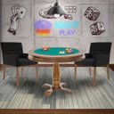 Ver imagem 7 de Mesa de Jogos Carteado Victoria Redonda Tampo Reversível Amêndoa com 2 Cadeiras Vicenza Suede Preto