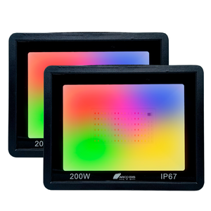 Kit 2 Refletor Holofote Colorido Led 200w Rgb Á Prova de Água Ip66