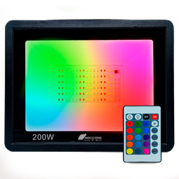 Kit 2 Refletor Holofote Colorido Led 200w Rgb Á Prova de Água Ip66 - 2