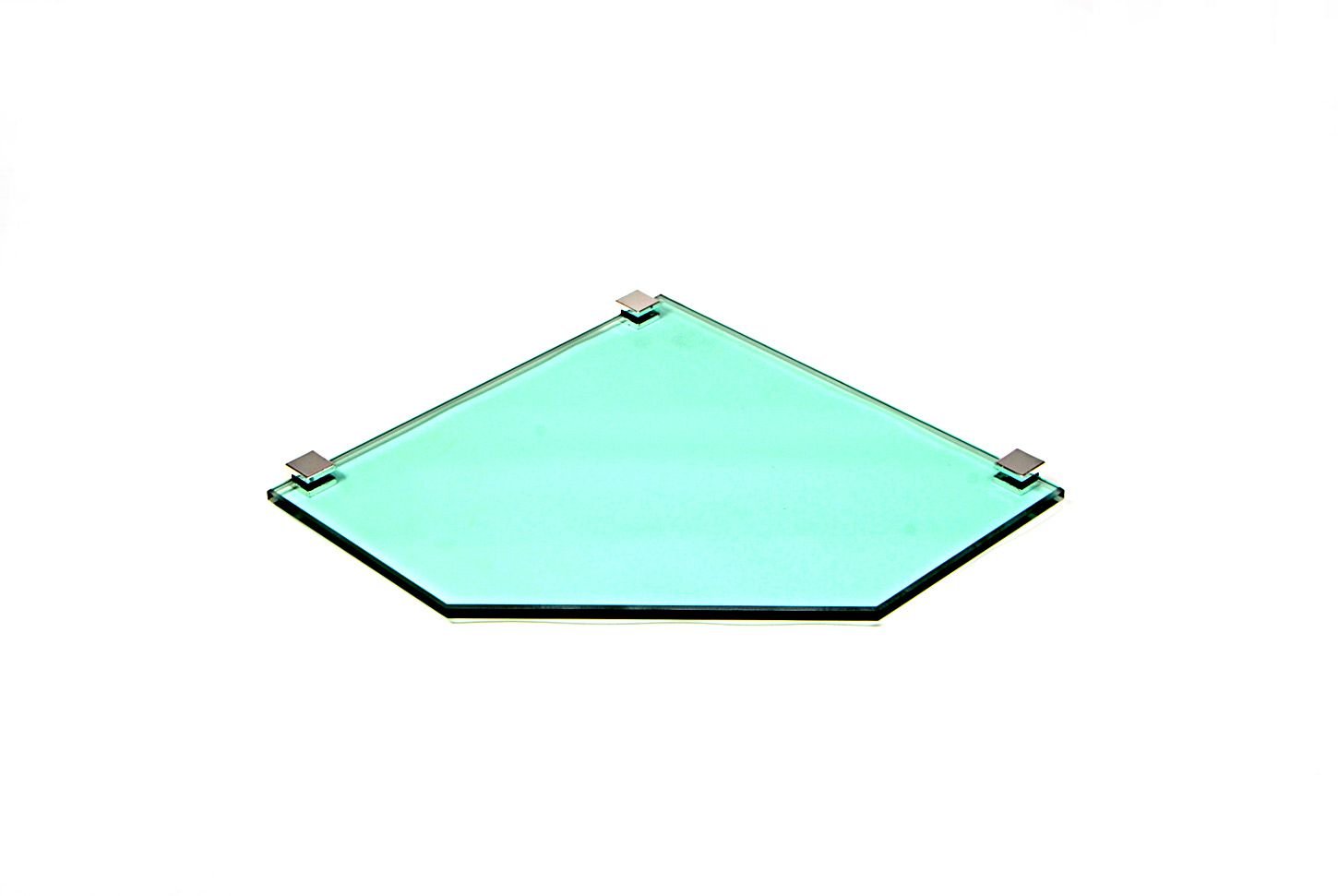 Porta Shampoo de Canto Reto em Vidro Verde Lapidado - Aquabox - 25cmx25cmx8mm - 1