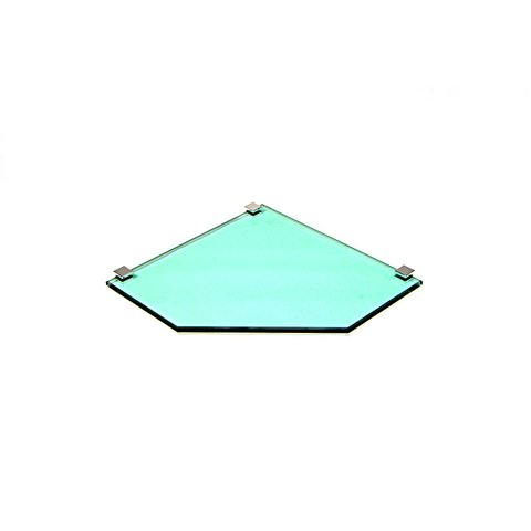 Porta Shampoo de Canto Reto em Vidro Verde Lapidado - Aquabox - 25cmx25cmx8mm