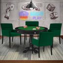 Ver imagem 7 de Mesa de Jogos Carteado Victoria Redonda Tampo Reversível Preto com Kit 4 Cadeiras Vicenza Suede Verd