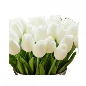 Buque de Tulipas Brancas Real Ao Toque com 10 Unidades