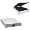 Ver imagem 1 de Cama Box Baú Blindada com Colchão Riviera Molas Ensacadas 25cm:corino Branco/casal