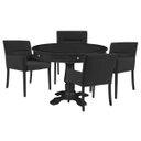 Ver imagem 1 de Mesa de Jogos Carteado Redonda Victoria Tampo Reversível Preto com Kit 4 Cadeiras Vicenza Suede Pret