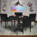 Ver imagem 7 de Mesa de Jogos Carteado Redonda Victoria Tampo Reversível Preto com Kit 4 Cadeiras Vicenza Suede Pret