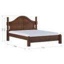Ver imagem 3 de Conjunto Quarto: Cama Casal Queen Clássica, 2 Mesas de Cabeceiras 2 Gavetas Café Ouro Madeira Pinus