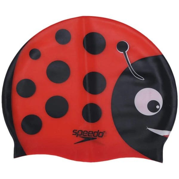 Touca de Natação Speedo Joaninha Silicone - Vermelho / Preto - 9