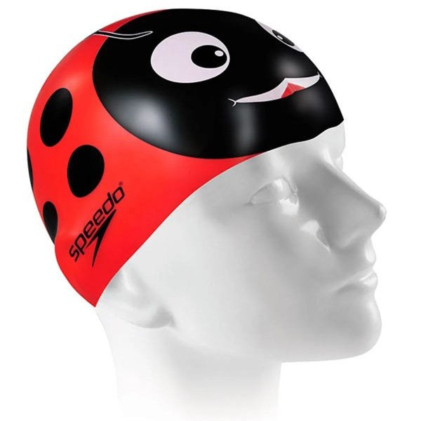 Touca de Natação Speedo Joaninha Silicone - Vermelho / Preto