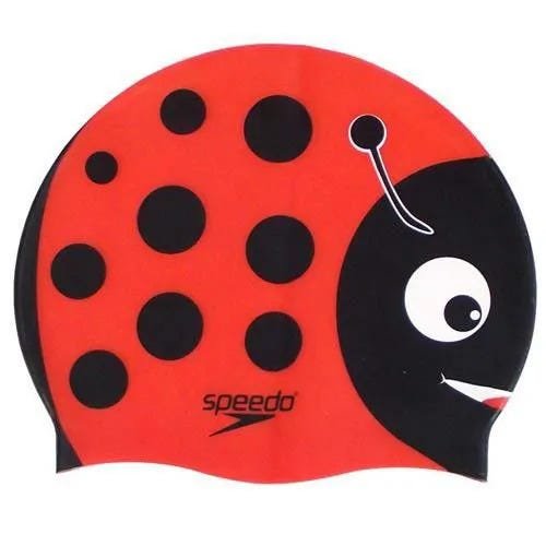 Touca de Natação Speedo Joaninha Silicone - Vermelho / Preto - 7