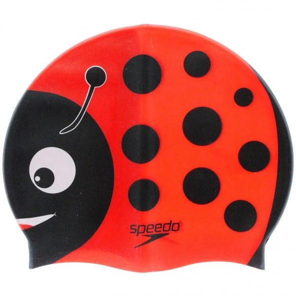 Touca de Natação Speedo Joaninha Silicone - Vermelho / Preto - 6