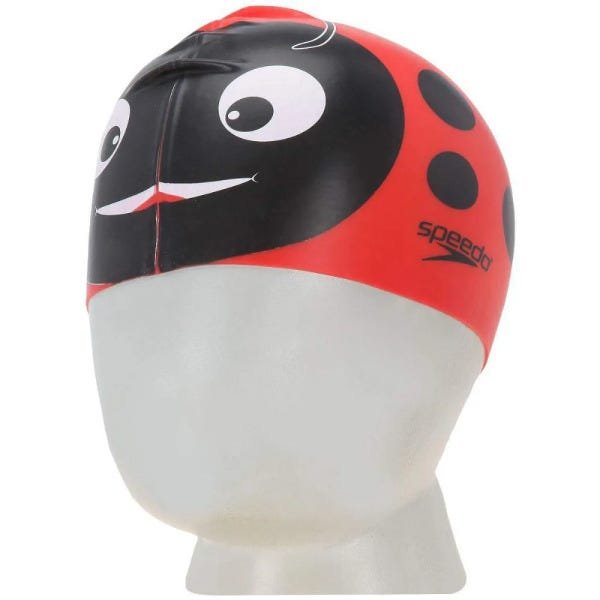 Touca de Natação Speedo Joaninha Silicone - Vermelho / Preto - 8