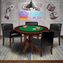Ver imagem 7 de Mesa de Jogos Carteado Redonda Montreal Tampo Reversível Imbuia com 4 Cadeiras Liverpool Corino
